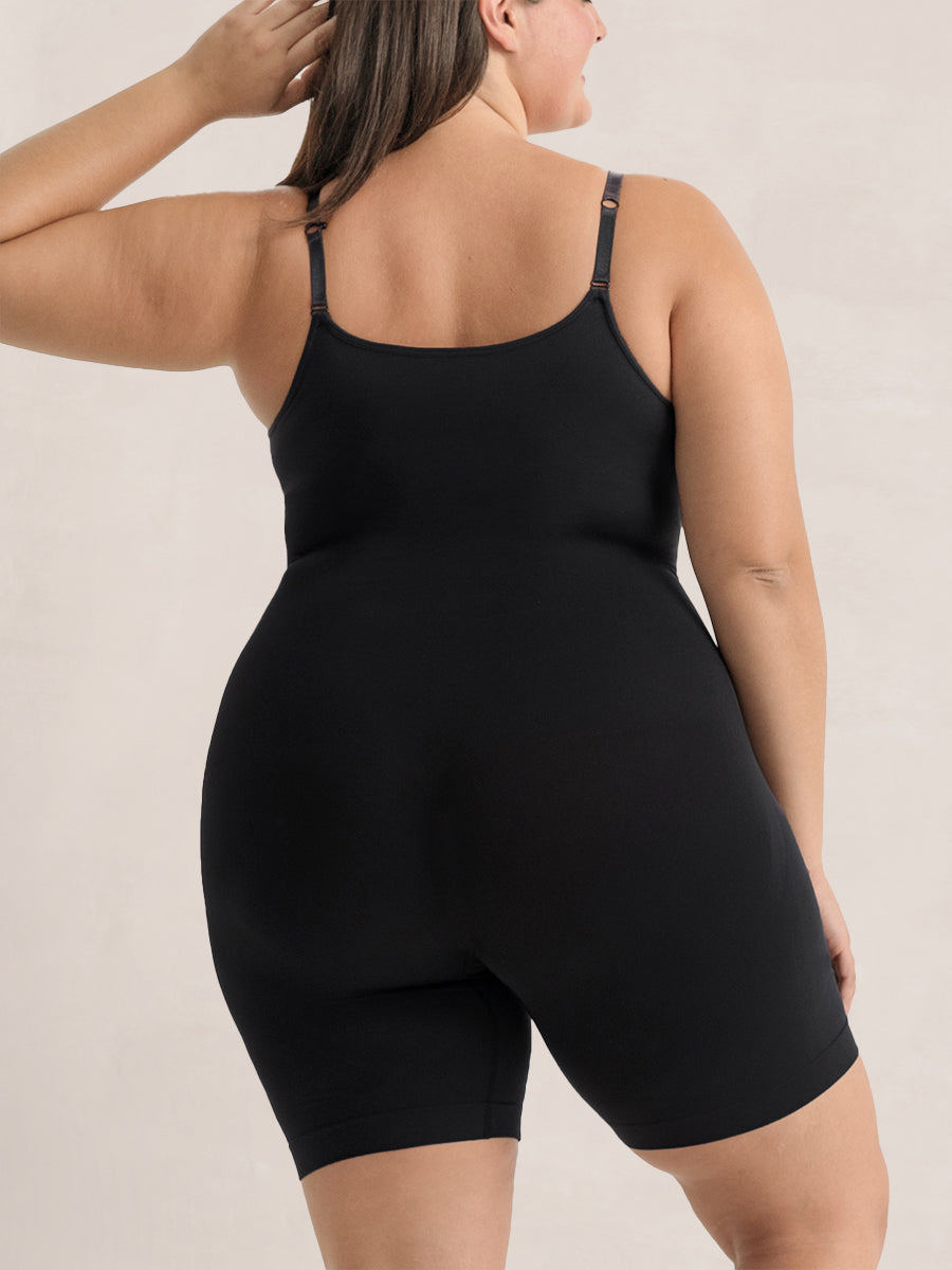 Shapermint Essentials All Day Every Day Scoop Neck Mid-Thigh Bodysuit