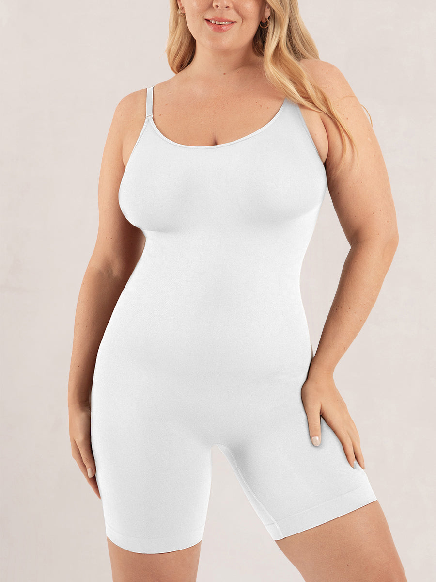 Shapermint Essentials All Day Every Day Scoop Neck Mid-Thigh Bodysuit