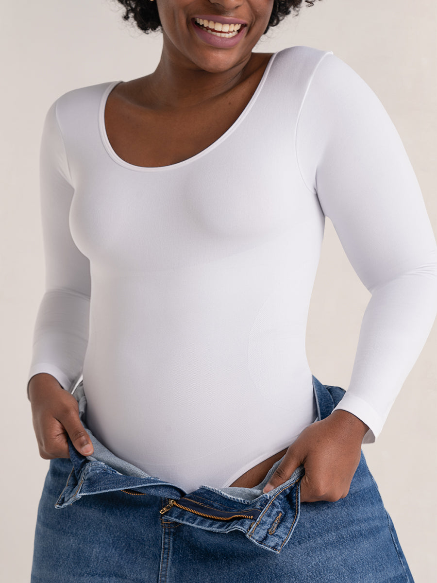Shapermint Essentials All Day Every Day Long Sleeve Bodysuit